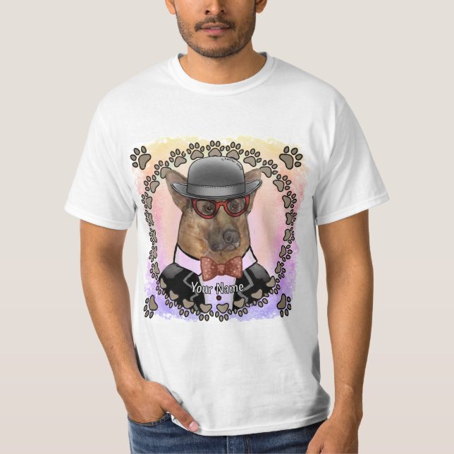 Schäferhund som bär glasögon  t shirt (Framsida)