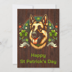 Schäferhund St Patricks Day Vallhund Hund Present Julkort
