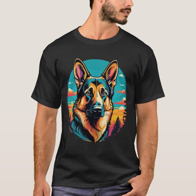 Schäferhund T Shirt (Framsida)
