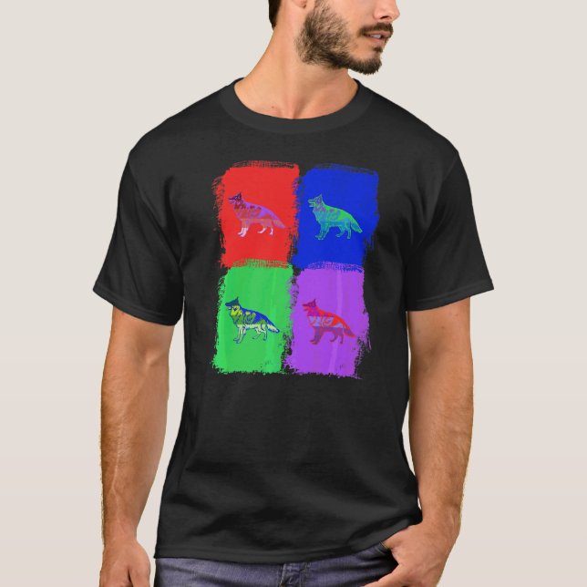 Schäferhund tysk schäferhund Pop T Shirt (Framsida)