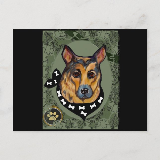 SCHÄFERHUND VYKORT (Framsida)