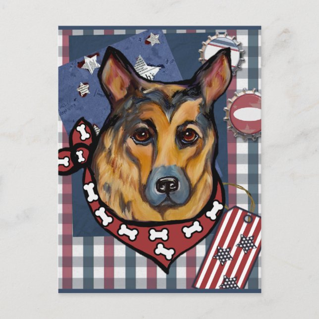 SCHÄFERHUND VYKORT (Framsida)
