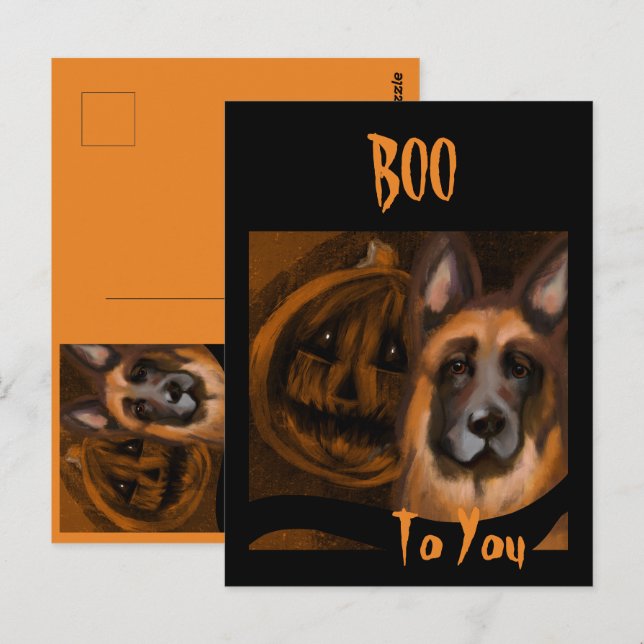 Schäferhund  vykort (Fram/baksida)