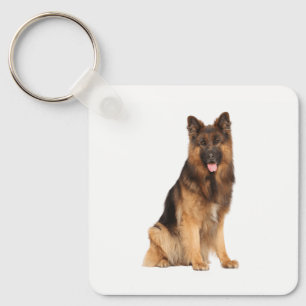 Schäferhund, wrap rakt design, nyckelring
