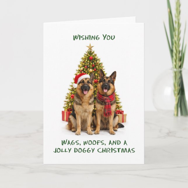 Schäferhundar jul helgkort (Framsida)