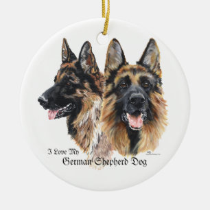 Schäferhundar Julgransprydnad Keramik