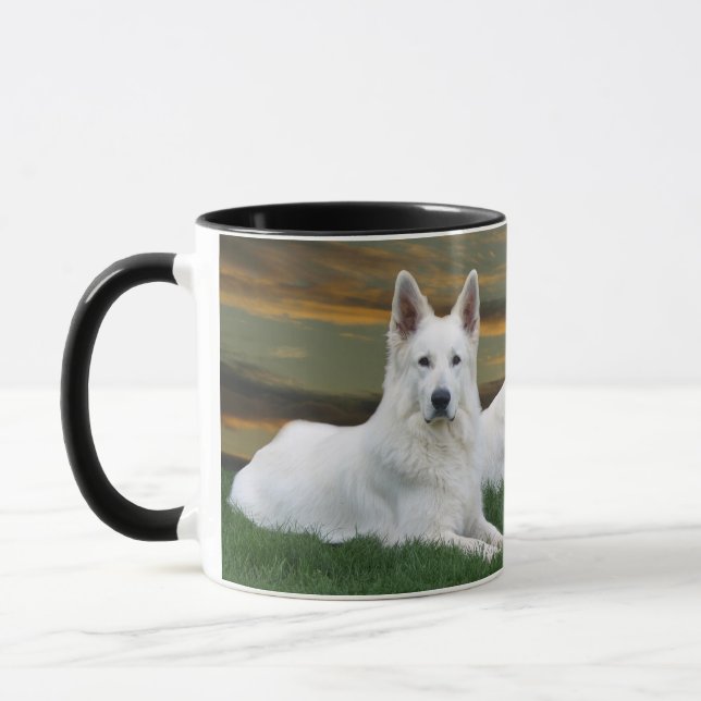 Schäferhunde Black & White Tasse Mugg (Vänster)