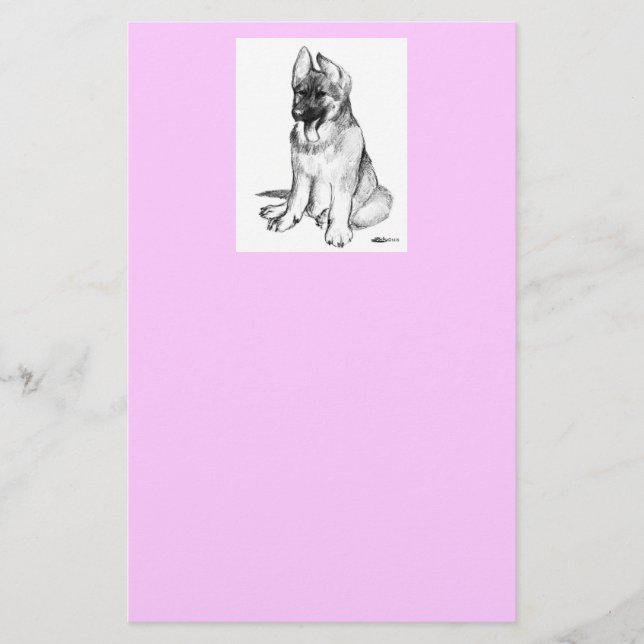 Schäferhundvalp Brevpapper (Framsida)