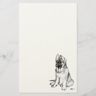 Schäferhundvalp Brevpapper
