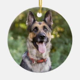 Schäferhundvalp Julgransprydnad Keramik