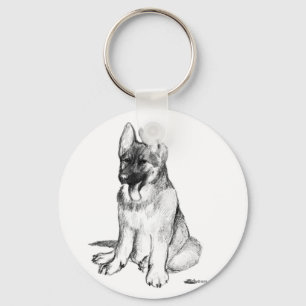 Schäferhundvalp Nyckelring