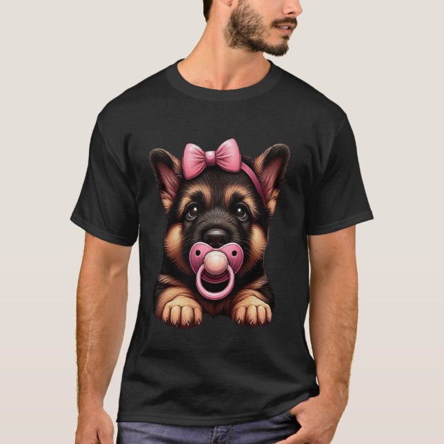 Schäferhundvalp T Shirt (Framsida)