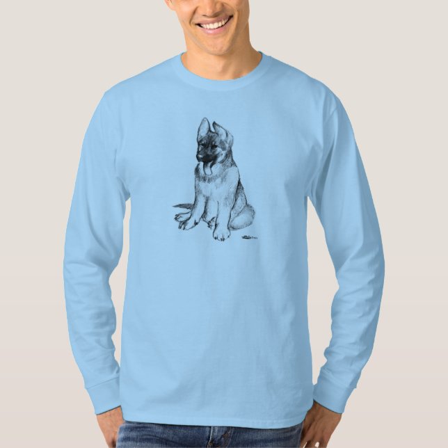 Schäferhundvalp T Shirt (Framsida)