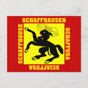 Schaffhausen Schweiz Kanton Flagga Vykort