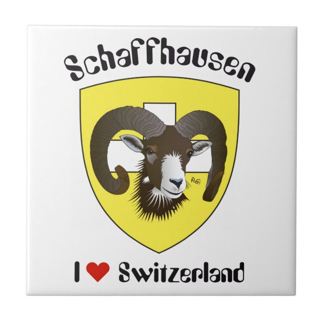 Schaffhausen Schweiz Suisse Svizzera Svizra Fliese Kakelplatta (Framsidan)