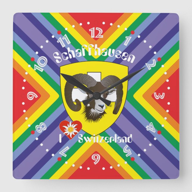 Schaffhausen - Schweiz - Suisse - Svizzera Uhr Fyrkantig Klocka (Framsida)