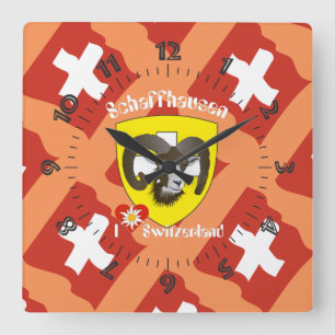 Schaffhausen - Schweiz - Suisse - Svizzera Uhr Fyrkantig Klocka
