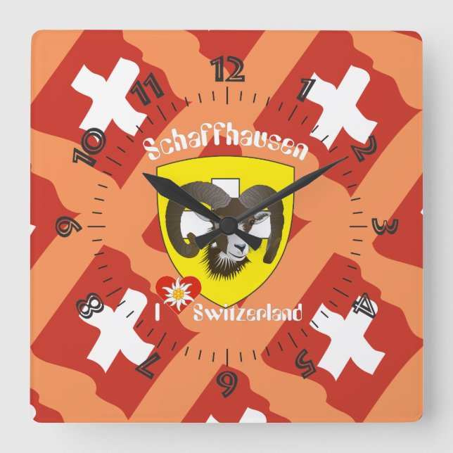 Schaffhausen - Schweiz - Suisse - Svizzera Uhr Fyrkantig Klocka (Framsida)