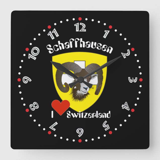 Schaffhausen - Schweiz - Suisse - Svizzera Uhr Fyrkantig Klocka (Framsida)