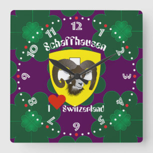 Schaffhausen - Schweiz - Suisse - Svizzera Uhr Fyrkantig Klocka
