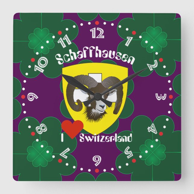 Schaffhausen - Schweiz - Suisse - Svizzera Uhr Fyrkantig Klocka (Framsida)