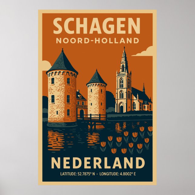 Schagen, Noord Holland - Nederland Travel Poster (Framsidan)