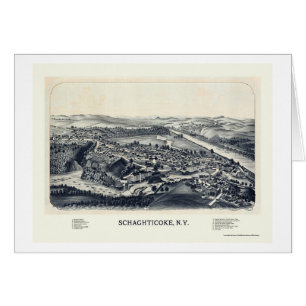 Schaghticoke panorama- karta för NY - 1889 Hälsningskort