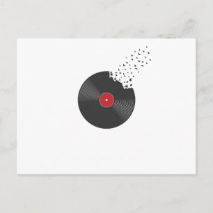 Schallplatte Vinyl Vögel Musik Ljugit Ton Vykort