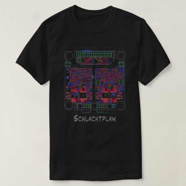 Schaltplan "Schlachtplan" Elektronik PCB Platine T Shirt (Design framsida)