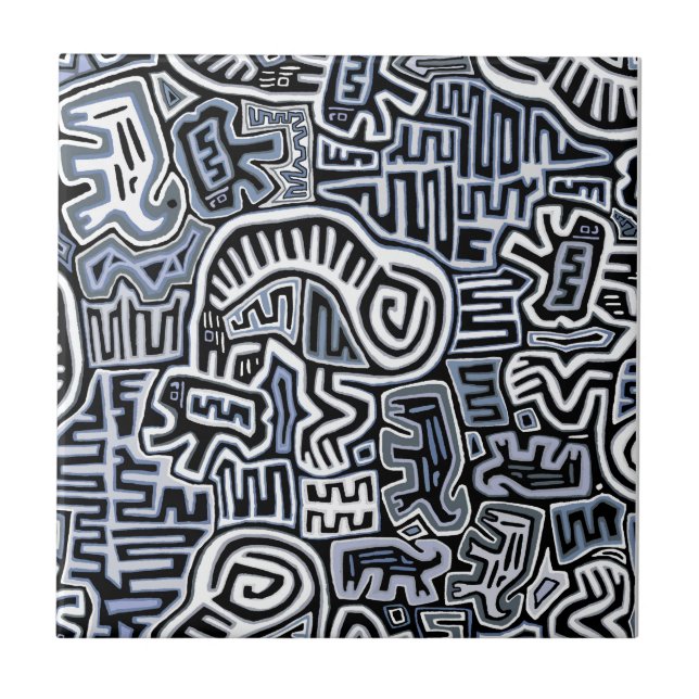 Schaman Peyote Ritual Mola Kakelplatta (Framsidan)