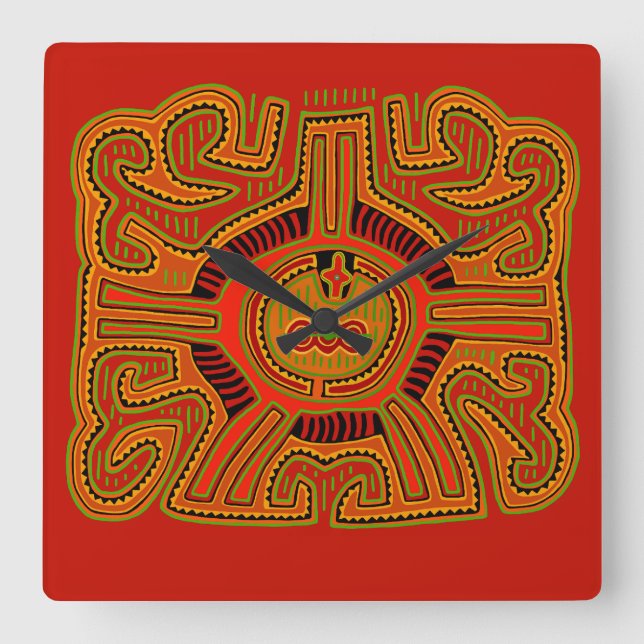 Schaman Peyote-vision Fyrkantig Klocka (Framsida)