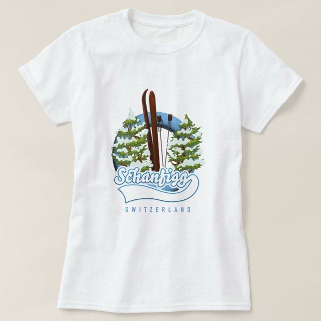 Schanfigg Schweiz skidposter T Shirt (Design framsida)