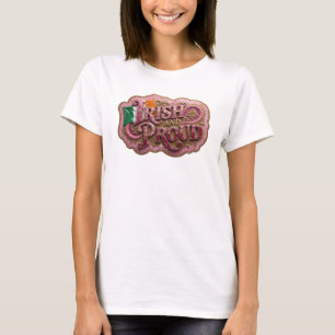 Scharlachrosa IRländska och stolta t-shirt
