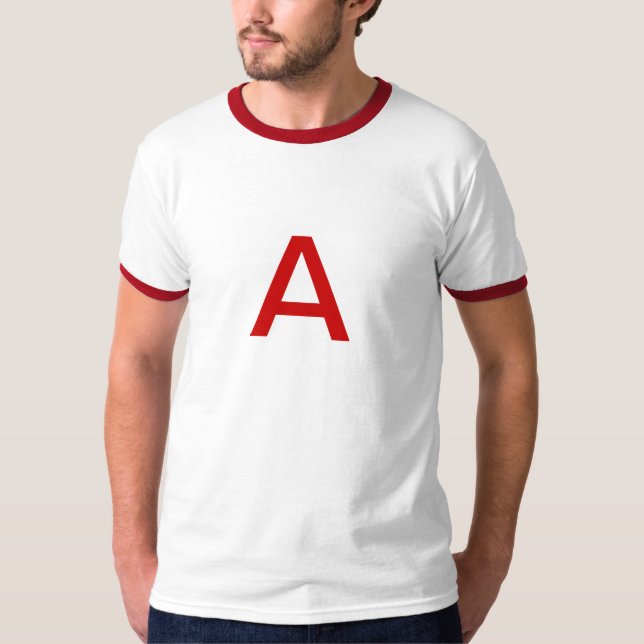 scharlakansröd brevT-tröja T-shirt (Framsida)