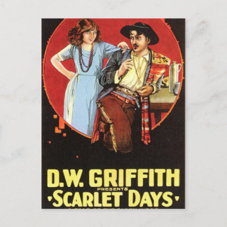 Scharlakansröd dagfilmaffisch vykort