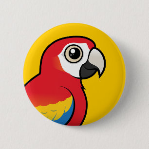 Scharlakansröd Macaw Knapp
