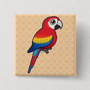 Scharlakansröd Macaw Knapp
