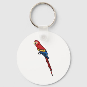Scharlakansröd Macaw Nyckelring