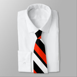 Scharlakansröd svartvit Diagonal-Görad randig Tie Slips