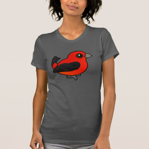 Scharlakansröd Tanager för tecknad Tee Shirt