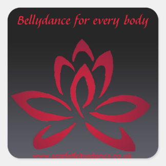 Scharlakansröda lotusblommaklistermärkear fyrkantigt klistermärke