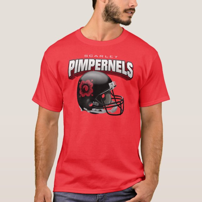 Scharlakansröda Pimpernels "stor Head" Tee Shirt (Framsida)