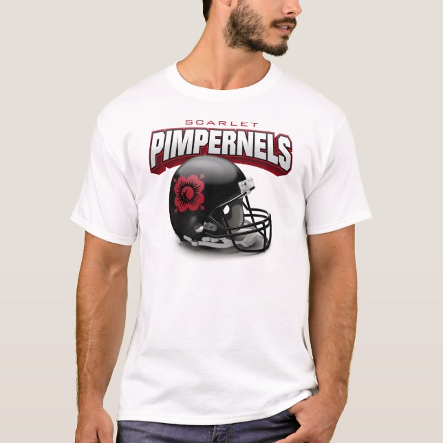 Scharlakansröda Pimpernels "stor Head" Tee Shirt (Framsida)