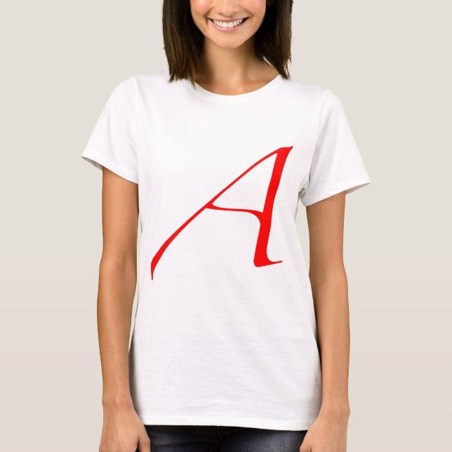Scharlakansrött brev A (för ateist) T-shirt (Framsida)