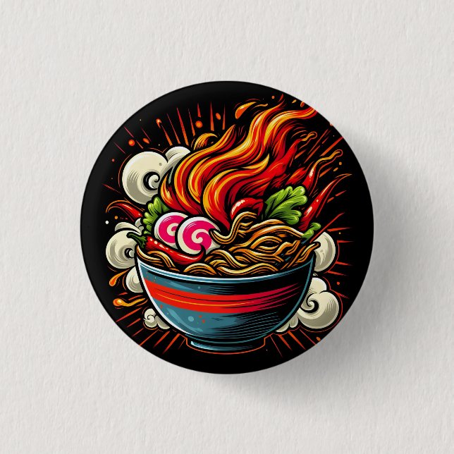 Scharp Ramen Japansk Noddlig Gatuart Knapp (Framsida)