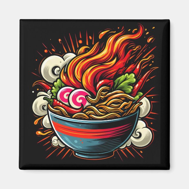 Scharp Ramen Japansk Nudel Gatukonst Magnet (Framsidan)