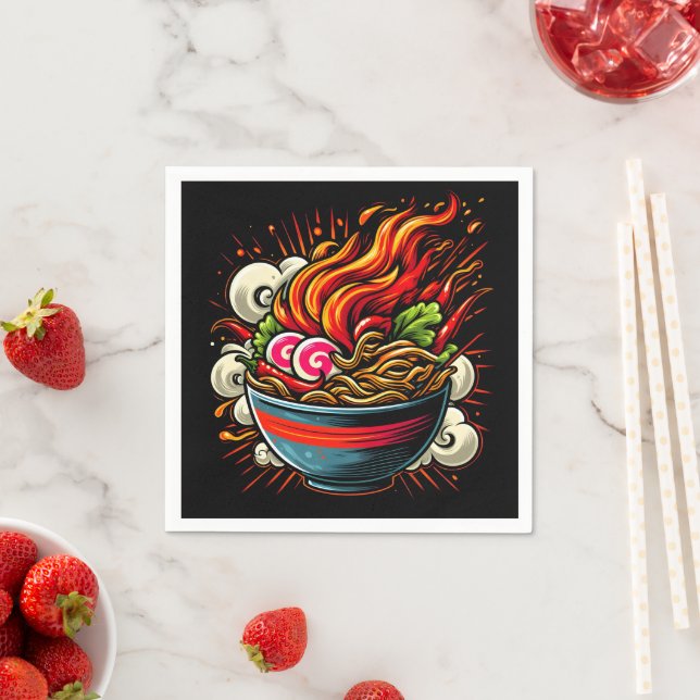 Scharp Ramen Japansk Nudel Gatukonst Pappersservett (Insitu)