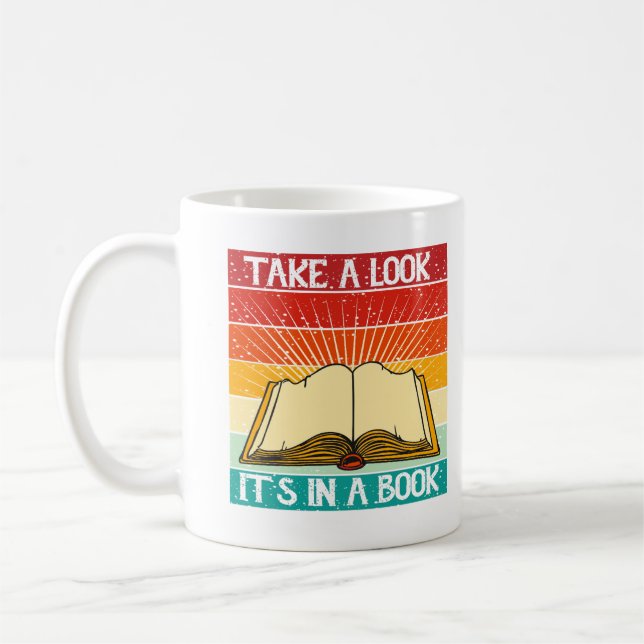 Schauen Sie mal rein, es ist in einem Buch - Retro Kaffemugg (Vänster)