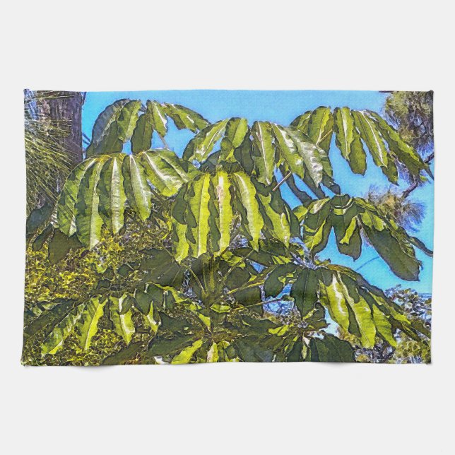 Schefflera Paraplyer Köks Handduk 1 Kökshandduk (Horisontell)