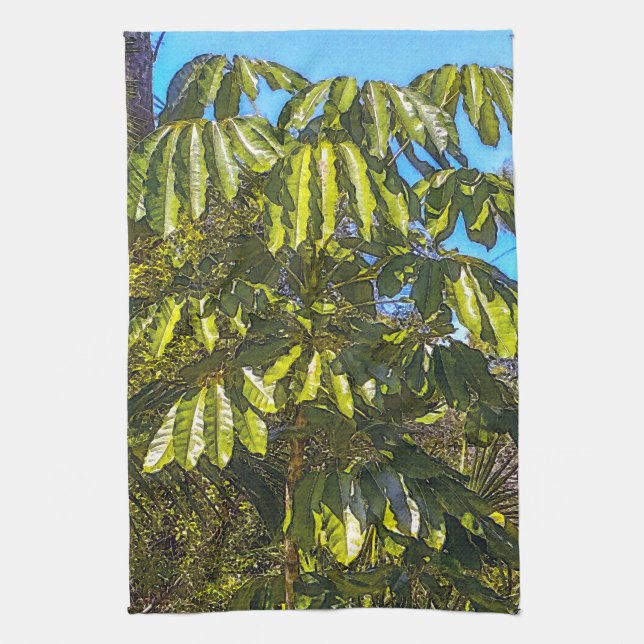 Schefflera Umbrellas Kitchen Towel 2 Kökshandduk (Vertikal)